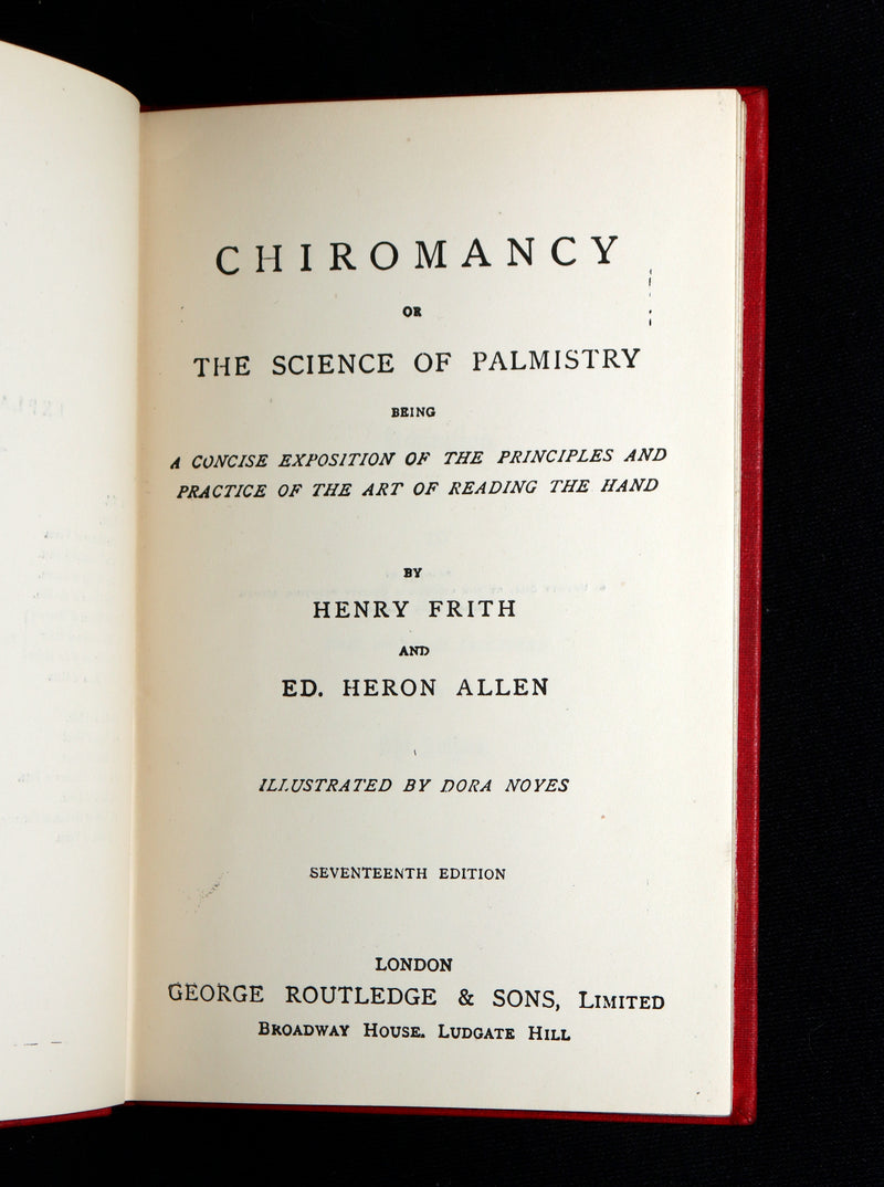 1900 Scarce Chiromancy  Book - The Science of Palmistry by Frith and Heron Allen