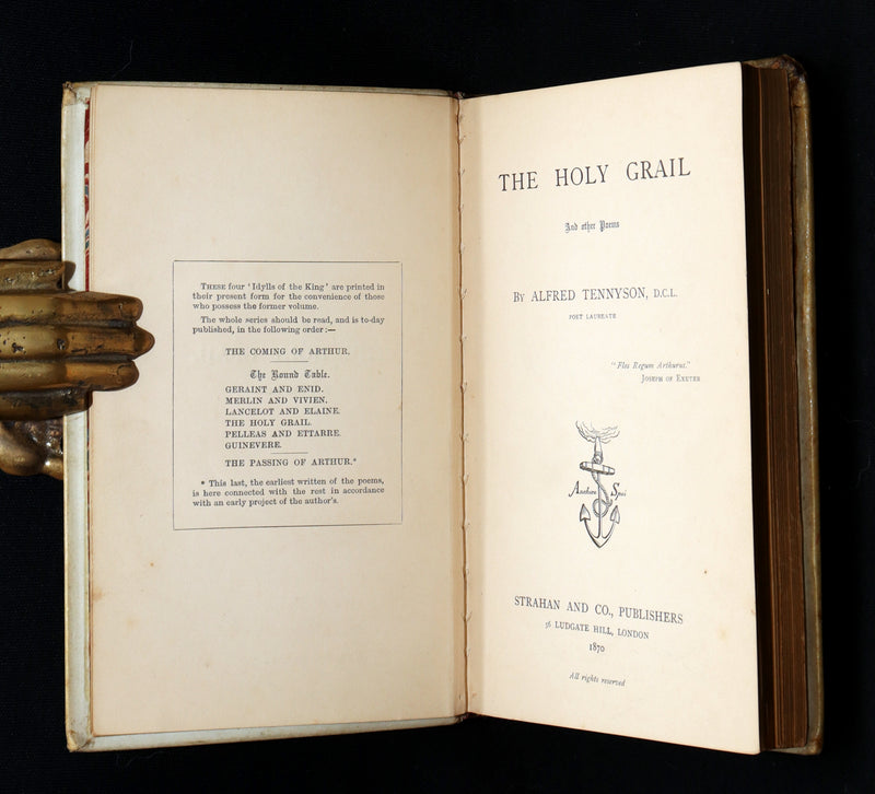1870 1stED Vellum Binding - Legend of King Arthur, The Holy Grail by Tennyson