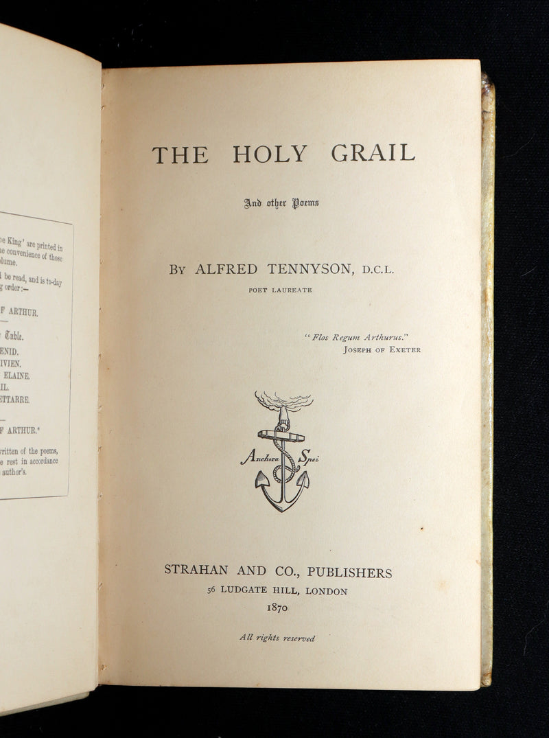 1870 1stED Vellum Binding - Legend of King Arthur, The Holy Grail by Tennyson