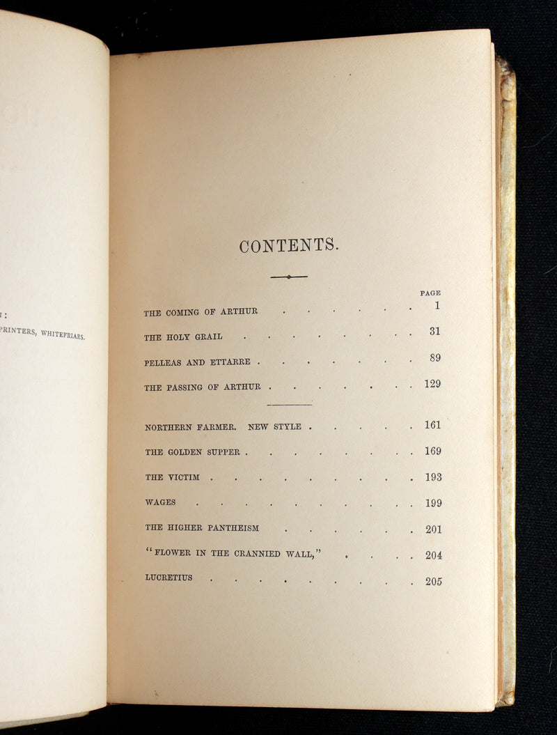 1870 1stED Vellum Binding - Legend of King Arthur, The Holy Grail by Tennyson