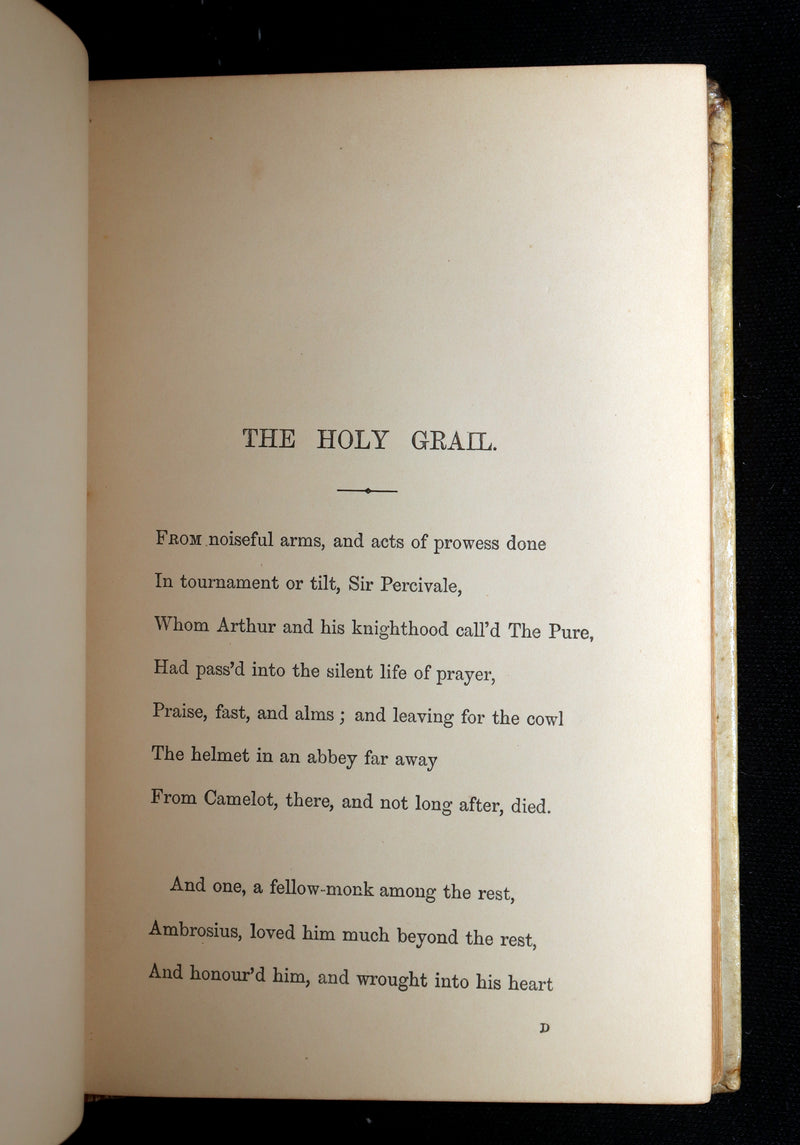 1870 1stED Vellum Binding - Legend of King Arthur, The Holy Grail by Tennyson