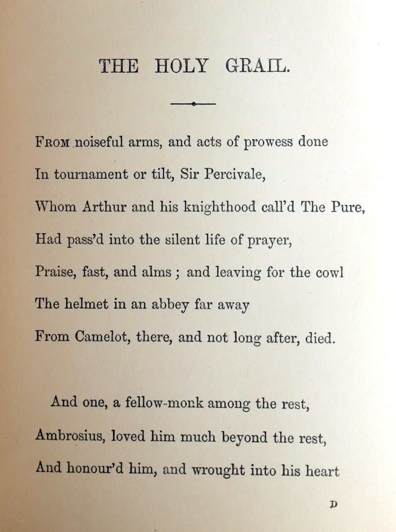1870 1stED Vellum Binding - Legend of King Arthur, The Holy Grail by Tennyson