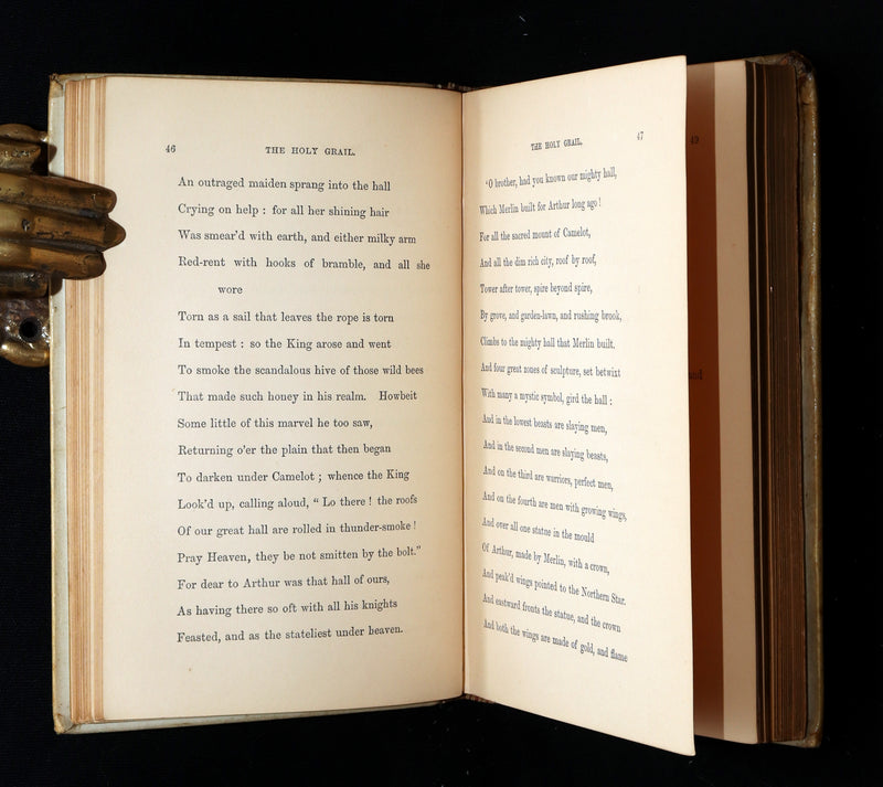 1870 1stED Vellum Binding - Legend of King Arthur, The Holy Grail by Tennyson