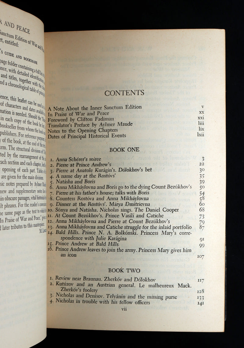 1942 Rare Book in Morocco Binding - War and Peace by Leo Tolstoy