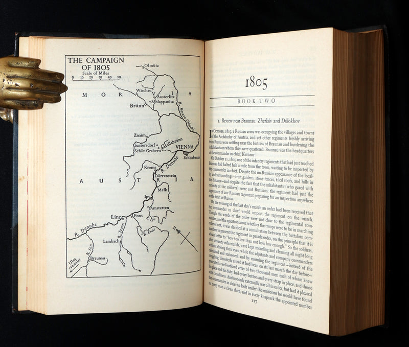 1942 Rare Book in Morocco Binding - War and Peace by Leo Tolstoy