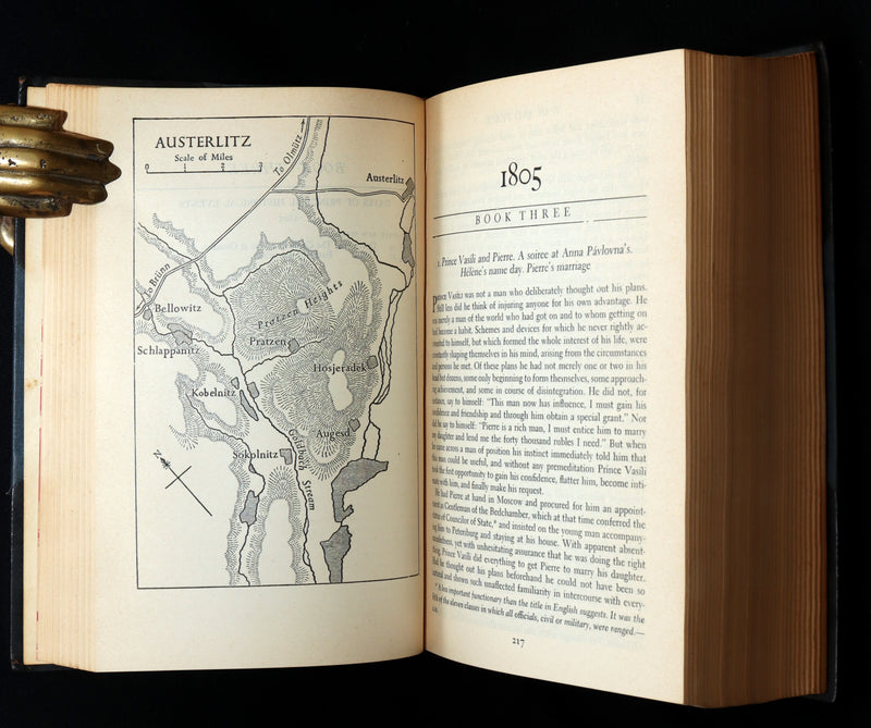 1942 Rare Book in Morocco Binding - War and Peace by Leo Tolstoy