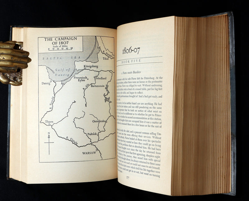 1942 Rare Book in Morocco Binding - War and Peace by Leo Tolstoy