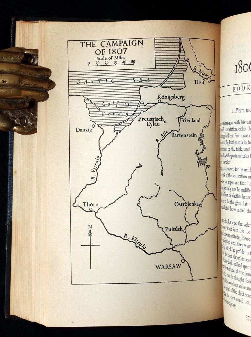 1942 Rare Book in Morocco Binding - War and Peace by Leo Tolstoy