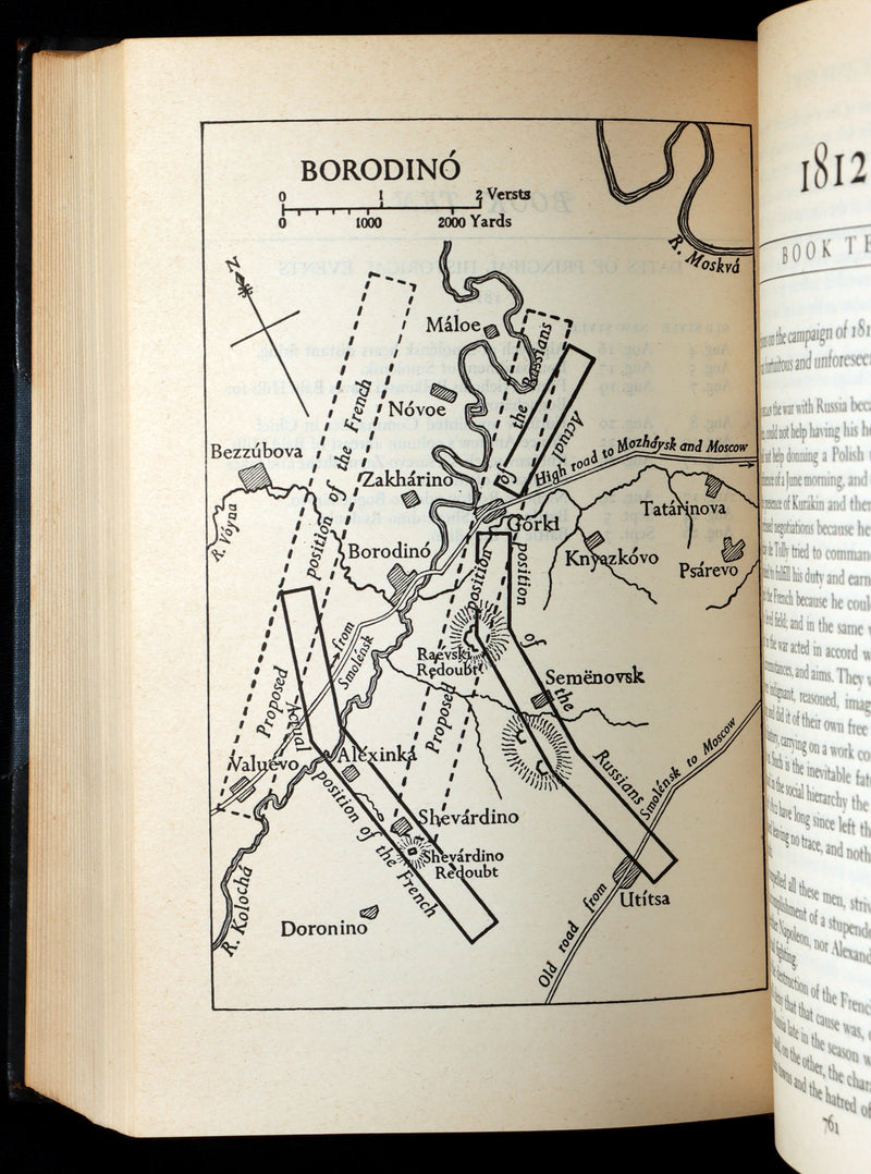 1942 Rare Book in Morocco Binding - War and Peace by Leo Tolstoy