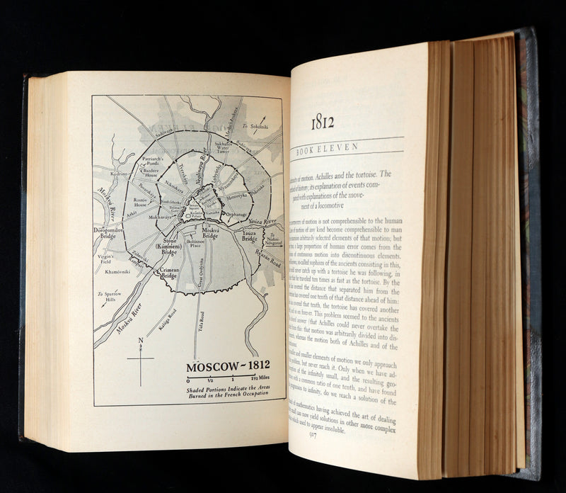 1942 Rare Book in Morocco Binding - War and Peace by Leo Tolstoy