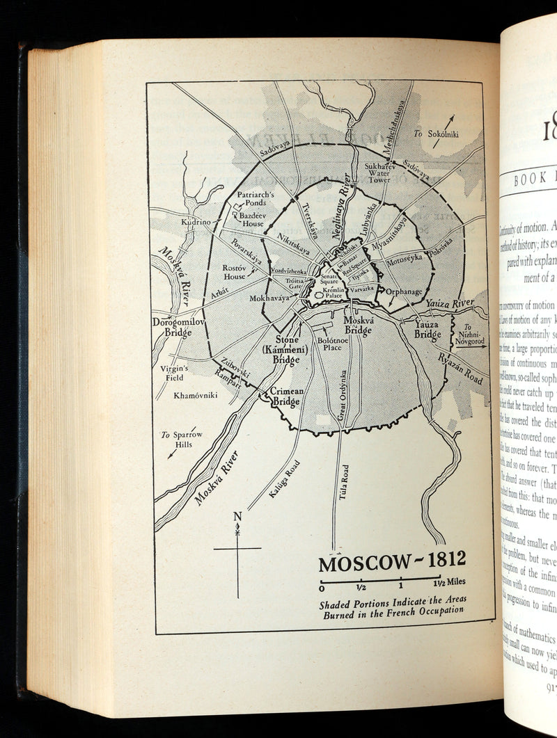 1942 Rare Book in Morocco Binding - War and Peace by Leo Tolstoy