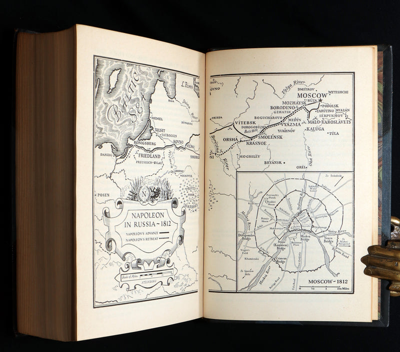 1942 Rare Book in Morocco Binding - War and Peace by Leo Tolstoy