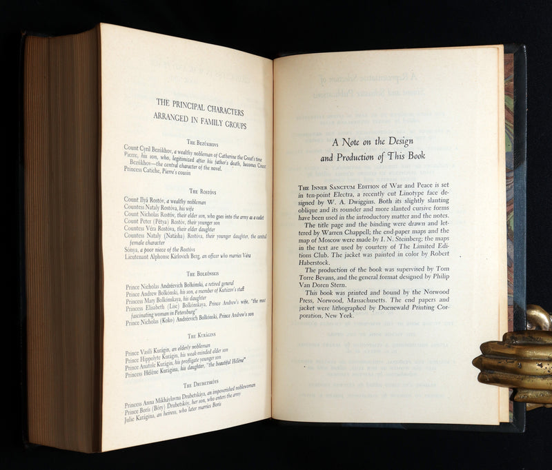1942 Rare Book in Morocco Binding - War and Peace by Leo Tolstoy
