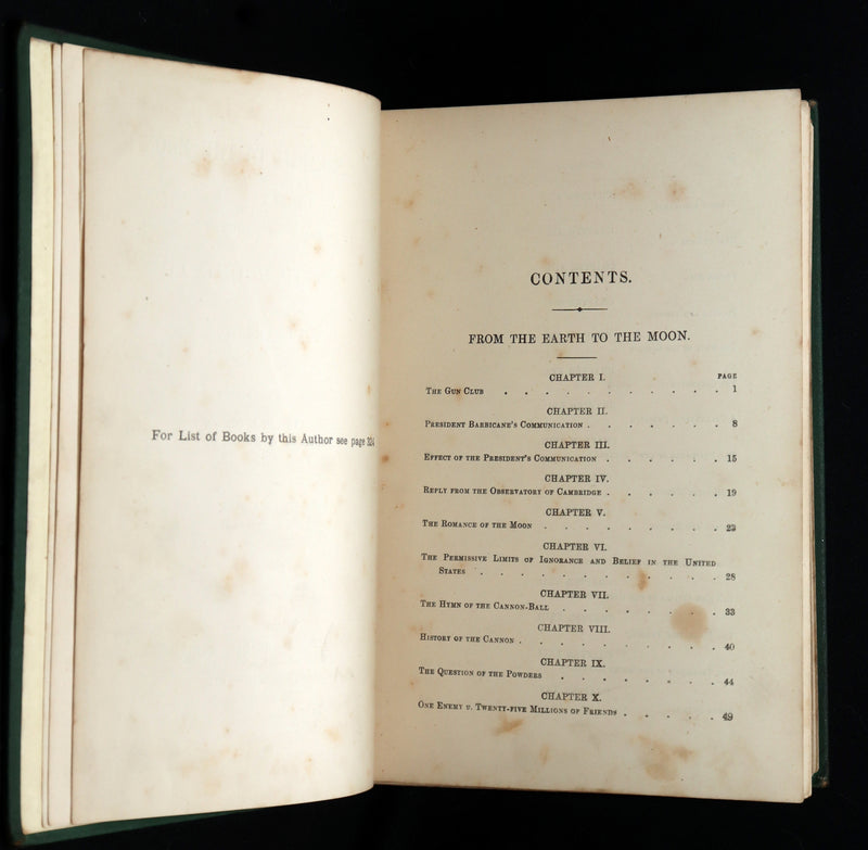 1888 Rare Book - From the Earth to the Moon and A Trip Round It by Jules Verne