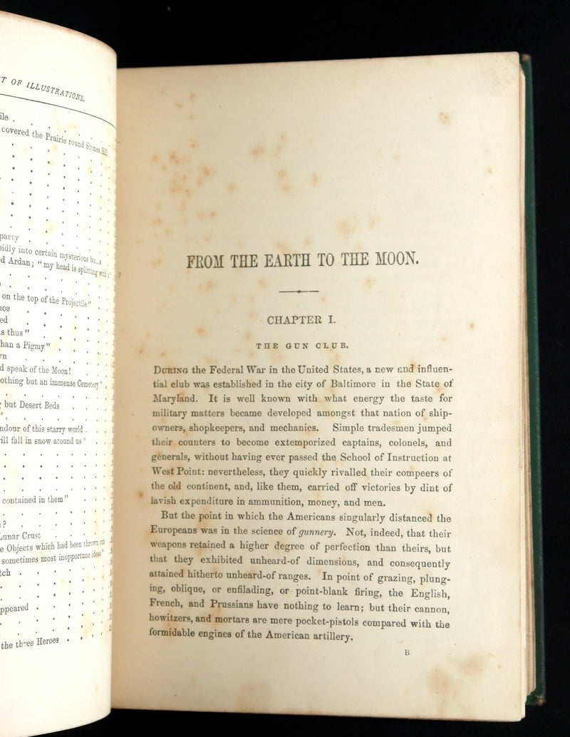 1888 Rare Book - From the Earth to the Moon and A Trip Round It by Jules Verne