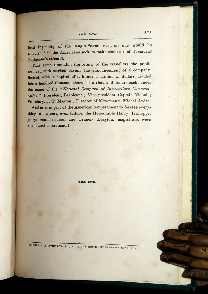 1888 Rare Book - From the Earth to the Moon and A Trip Round It by Jules Verne