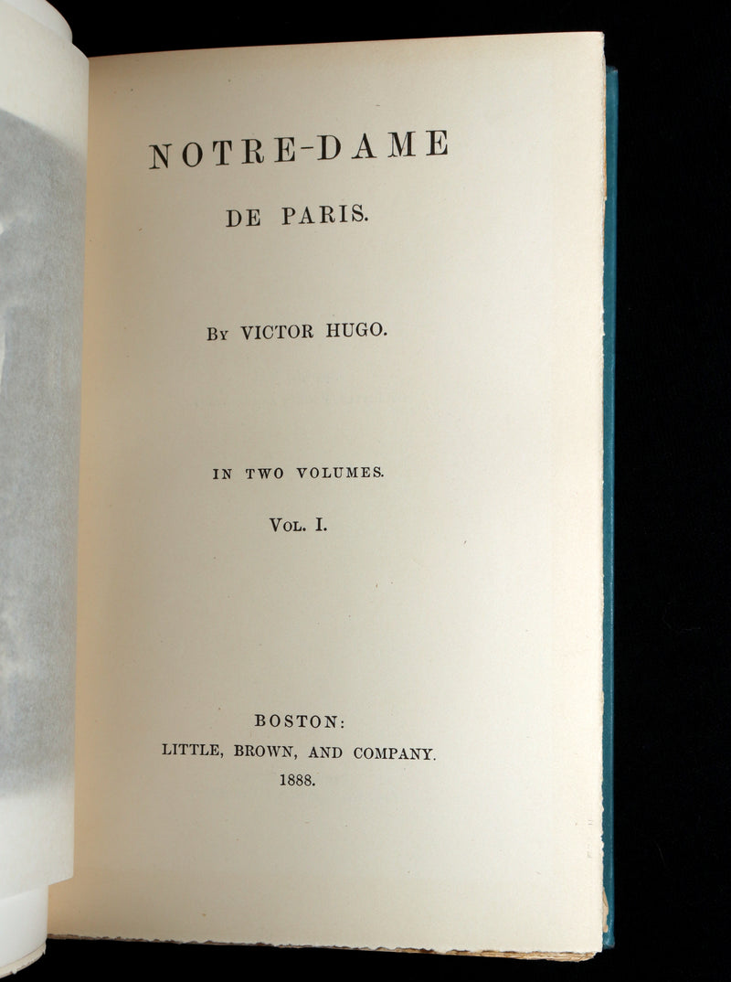 1888 Rare Book set - The Hunchback of Notre-Dame by Victor Hugo