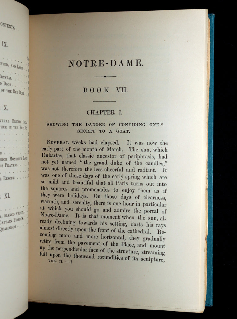 1888 Rare Book set - The Hunchback of Notre-Dame by Victor Hugo