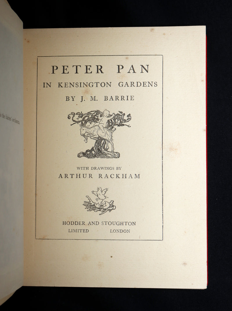1920 Beautiful Binding - Peter Pan in Kensington Gardens Illustrated by Rackham