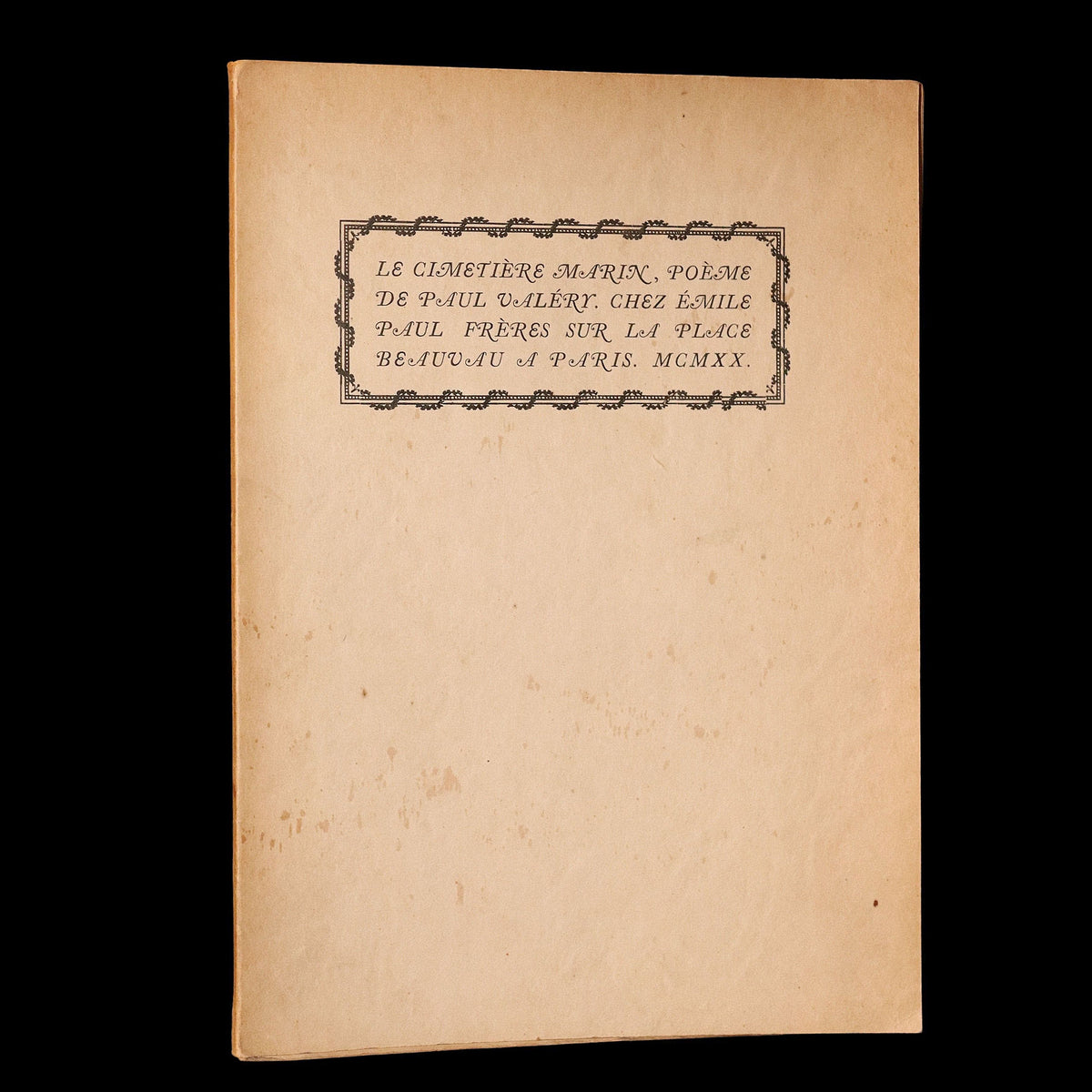 il faut tenter de vivre paul valery 1920 Rare French Limited First Edition - Le Cimetiere Marin by Paul Va —  MFLIBRA