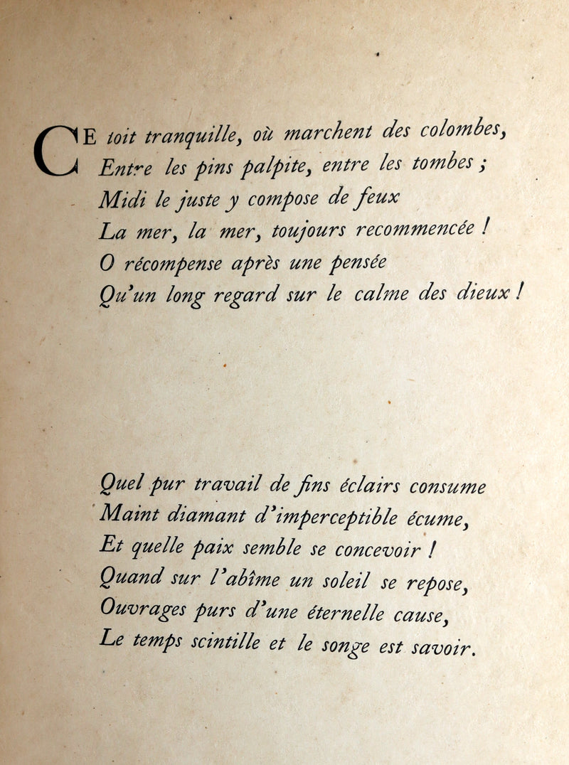 1920 Rare French Limited First Edition - Le Cimetiere Marin by Paul Valery