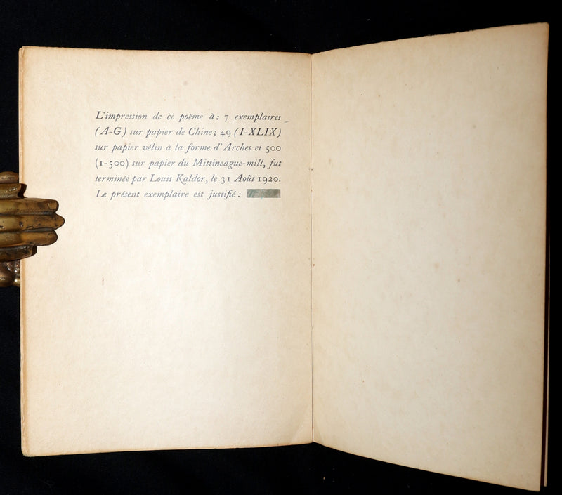 1920 Rare French Limited First Edition - Le Cimetiere Marin by Paul Valery