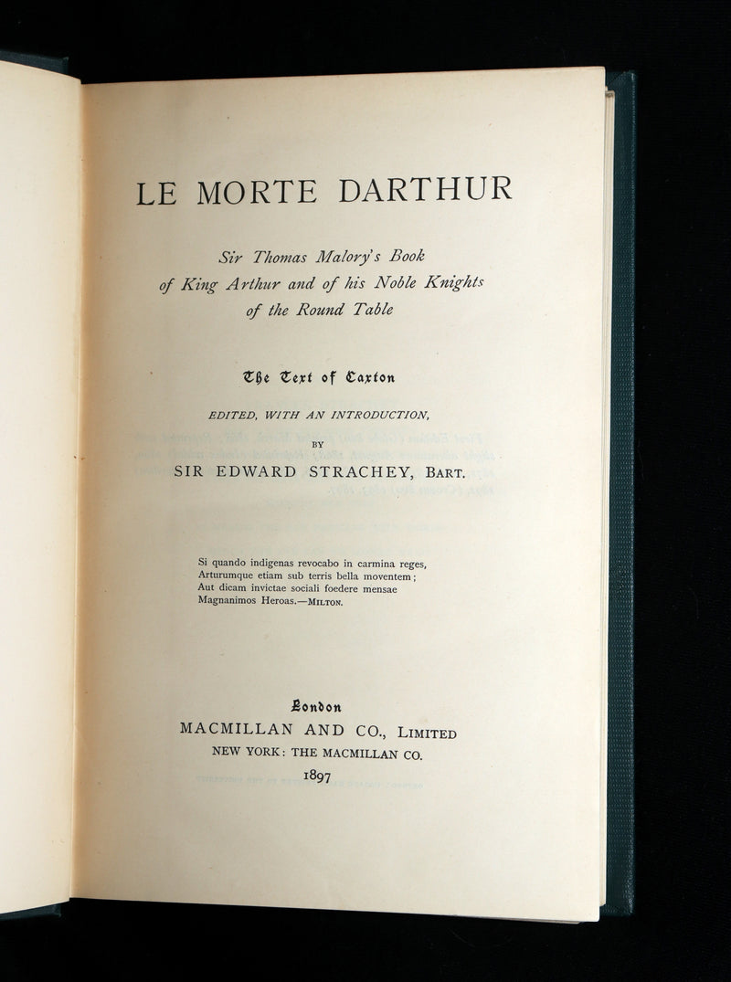 1897 Rare Book - Le Morte Darthur,  King Arthur and of His Noble Knights