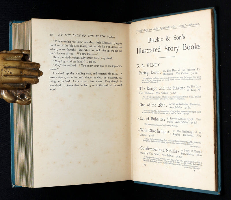 1900 Rare Book - At the Back of the North Wind by George MacDonald illustrated