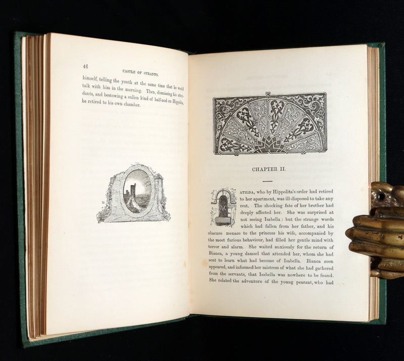 1850 Rare Gothic Book - The Castle of Otranto and The Enchanted Horse by Walpole