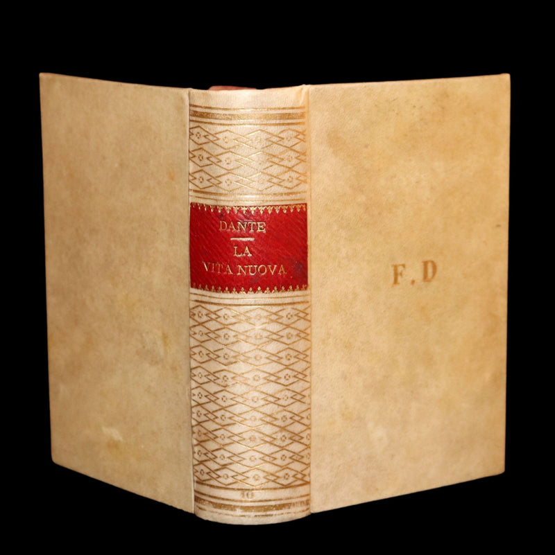 1863 Rare Italian Vellum Book - La Vita Nuova di Dante Allighieri, The New Life