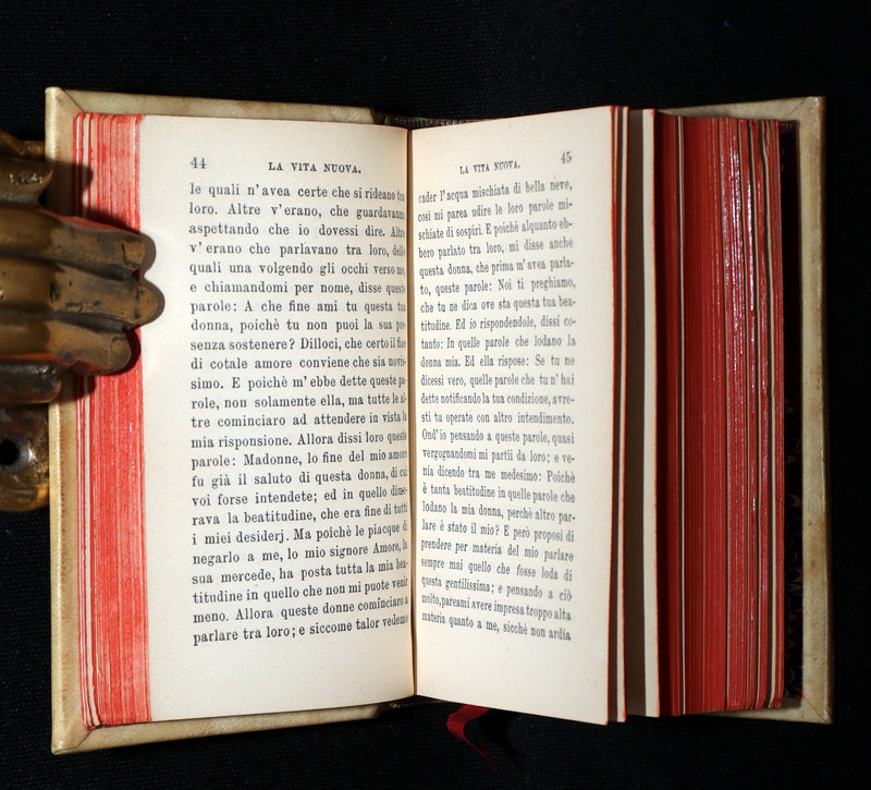1863 Rare Italian Vellum Book - La Vita Nuova di Dante Allighieri, The New Life