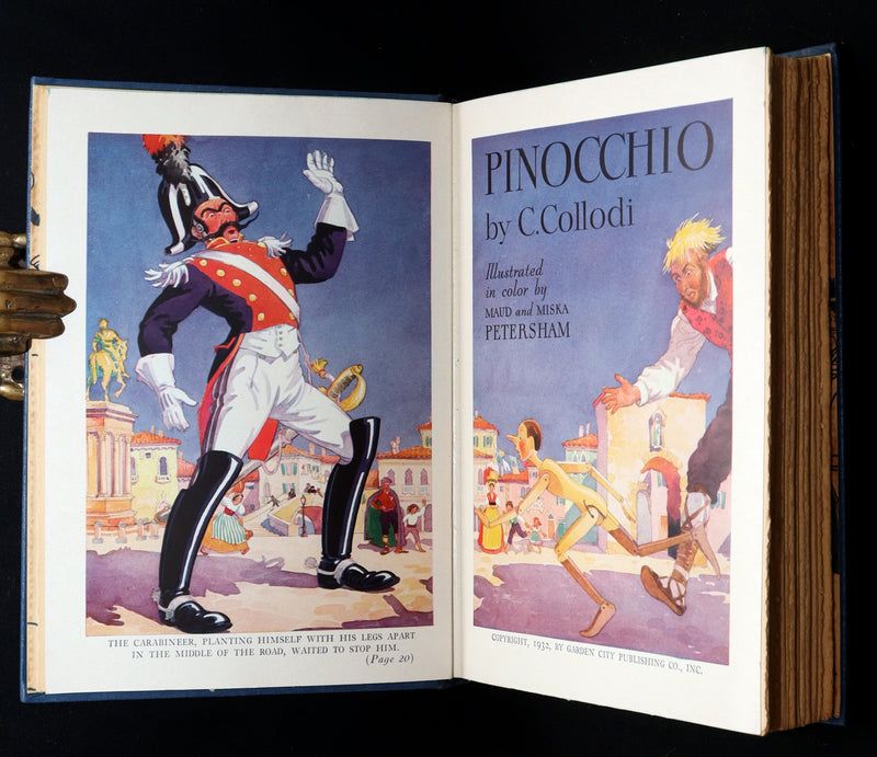 1932 Rare Book - Pinocchio by C. Collodi illustrated by Maud and Miska Petersham