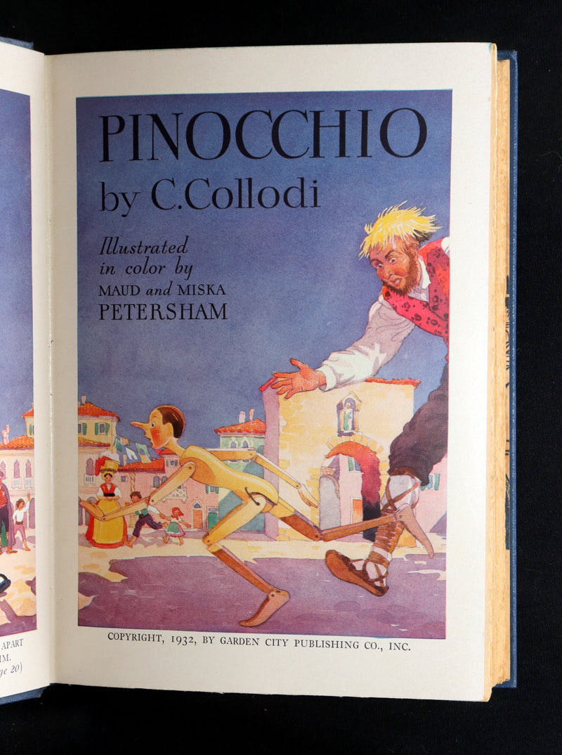 1932 Rare Book - Pinocchio by C. Collodi illustrated by Maud and Miska Petersham