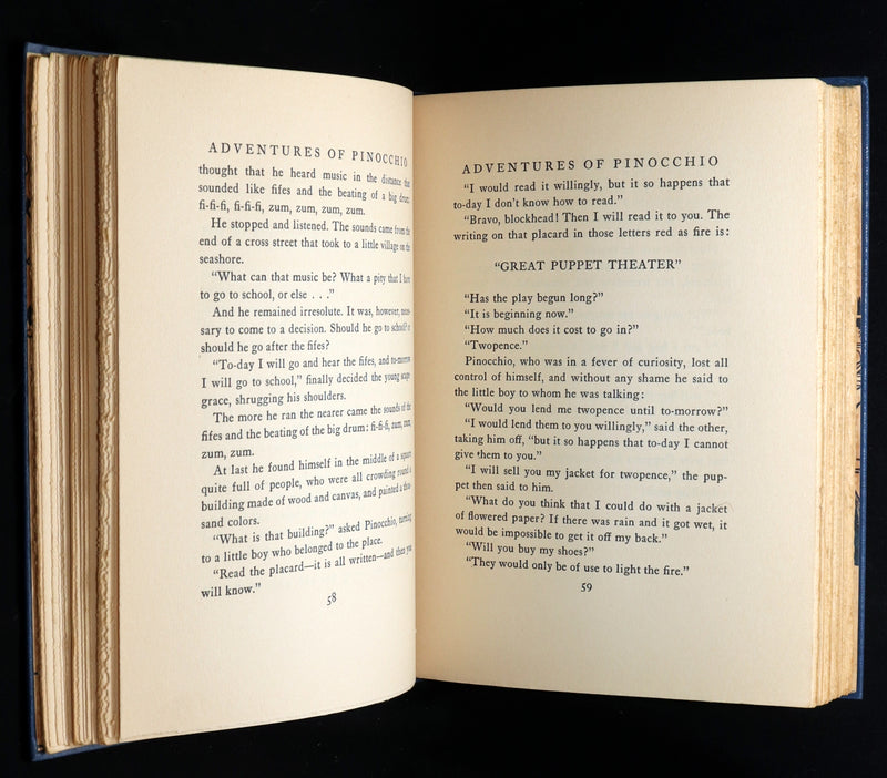 1932 Rare Book - Pinocchio by C. Collodi illustrated by Maud and Miska Petersham