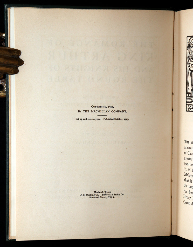 1917 Rare First Edition - Romance of King Arthur, illustrated by Arthur Rackham