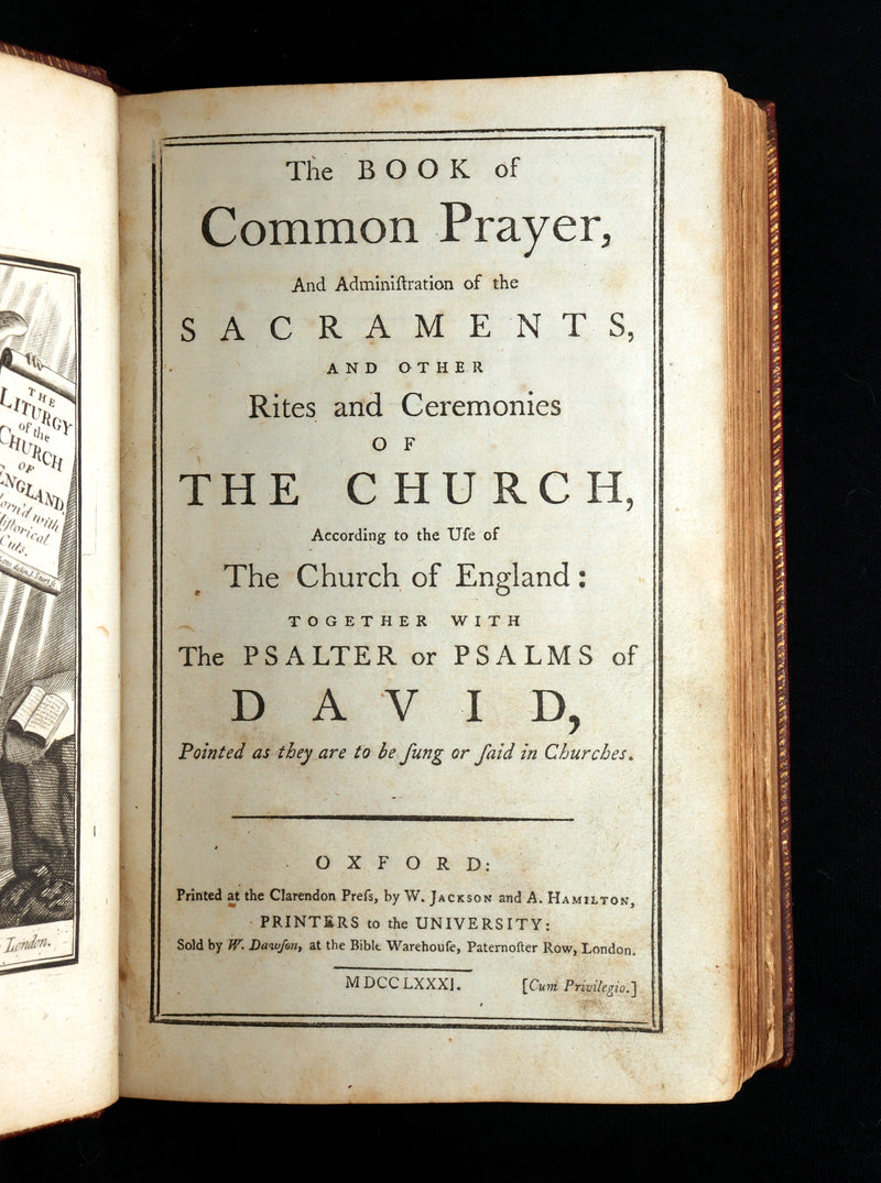 1781 Rare Book - The Book of Common Prayer, The Whole Book of Psalms Illustrated