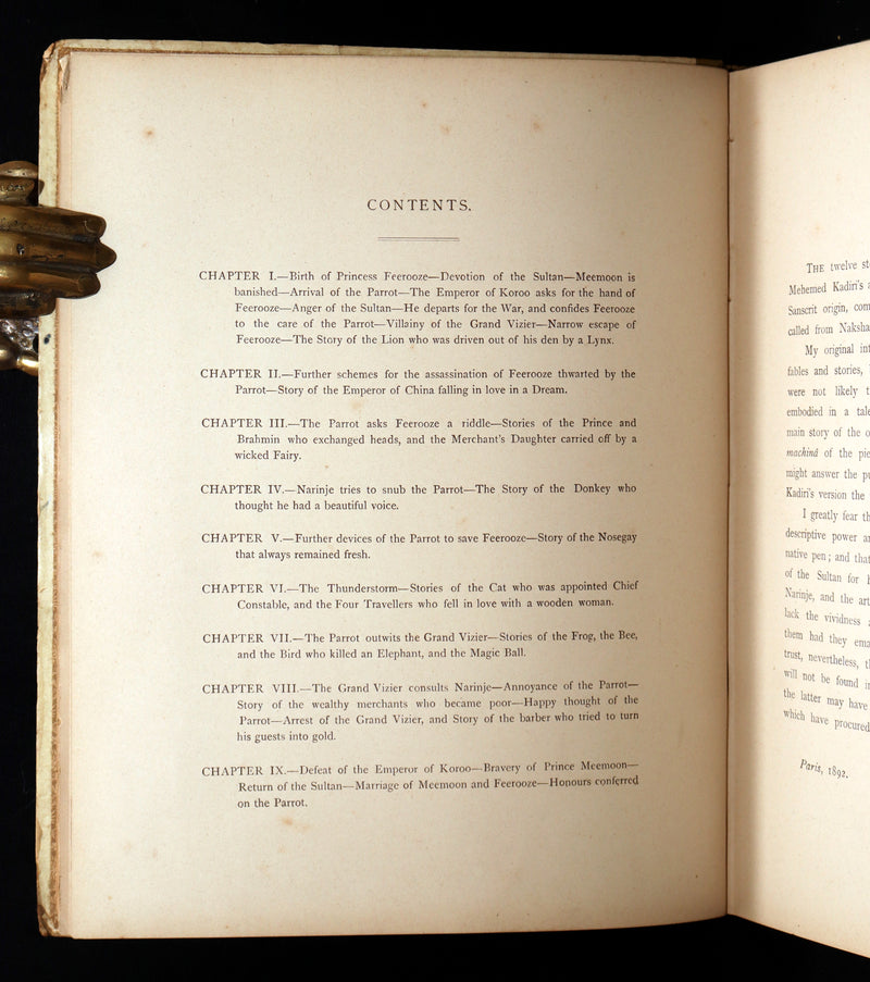 1892 Scarce First Edition - Fairy Tales of a Parrot, Adapted from the Persian