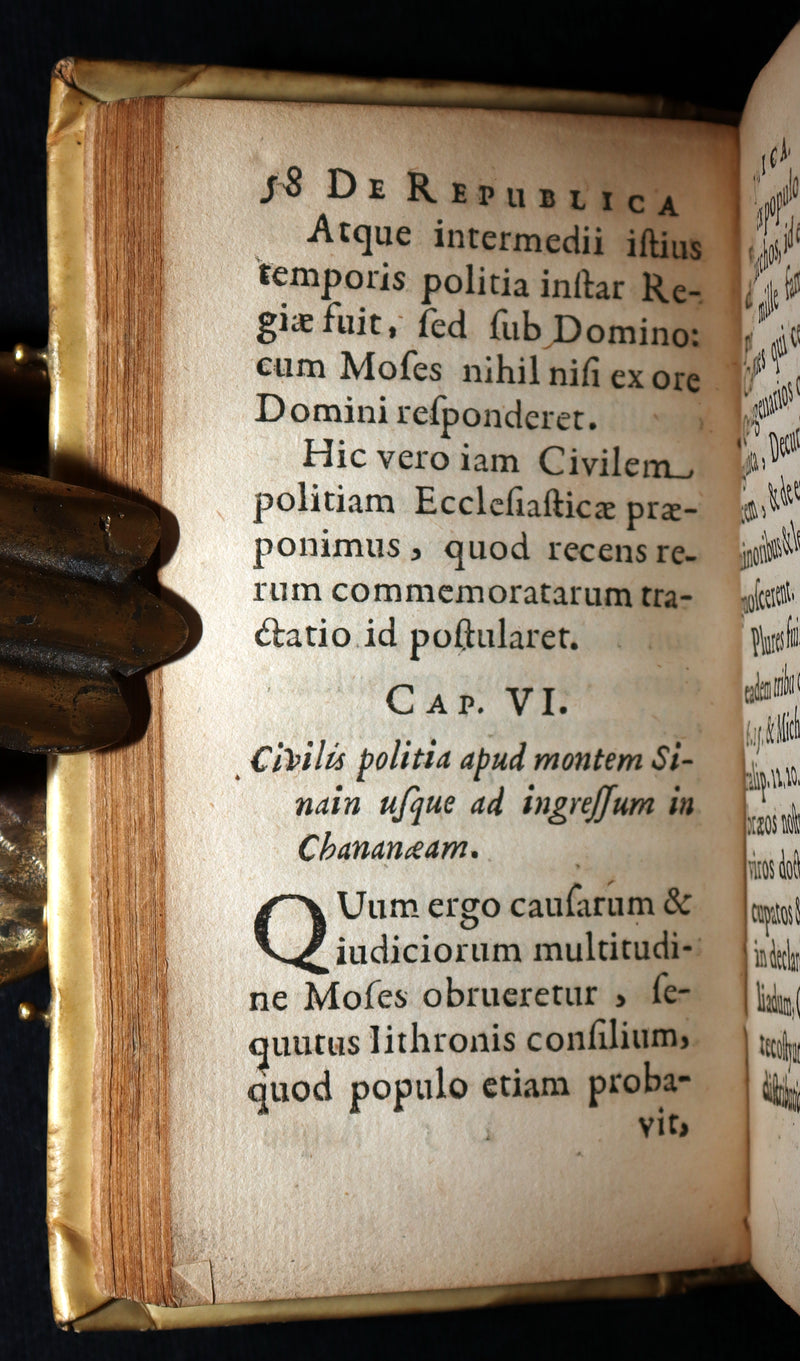 1641 Rare Vellum Book - De Republica Ebraeorum, Ancient Israel by B.C. Bertramus