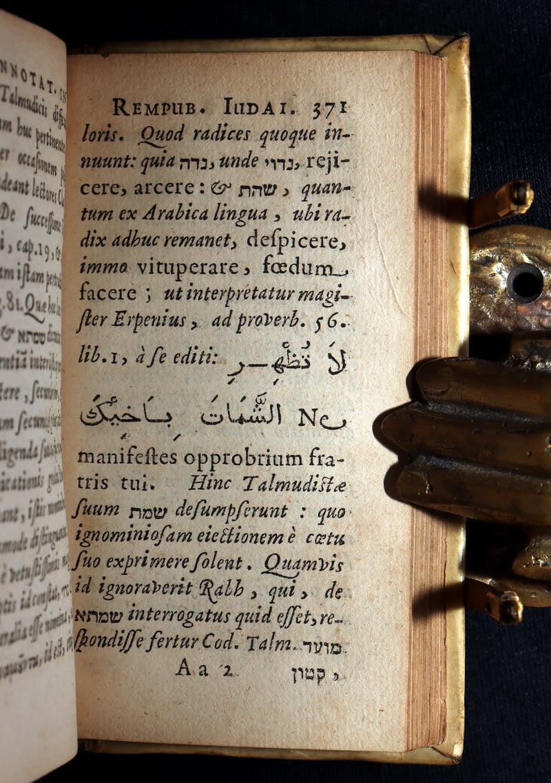 1641 Rare Vellum Book - De Republica Ebraeorum, Ancient Israel by B.C. Bertramus