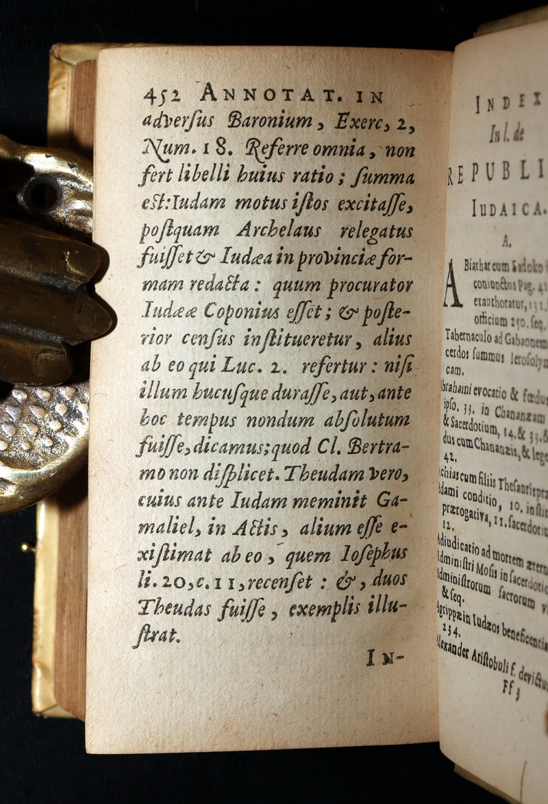 1641 Rare Vellum Book - De Republica Ebraeorum, Ancient Israel by B.C. Bertramus