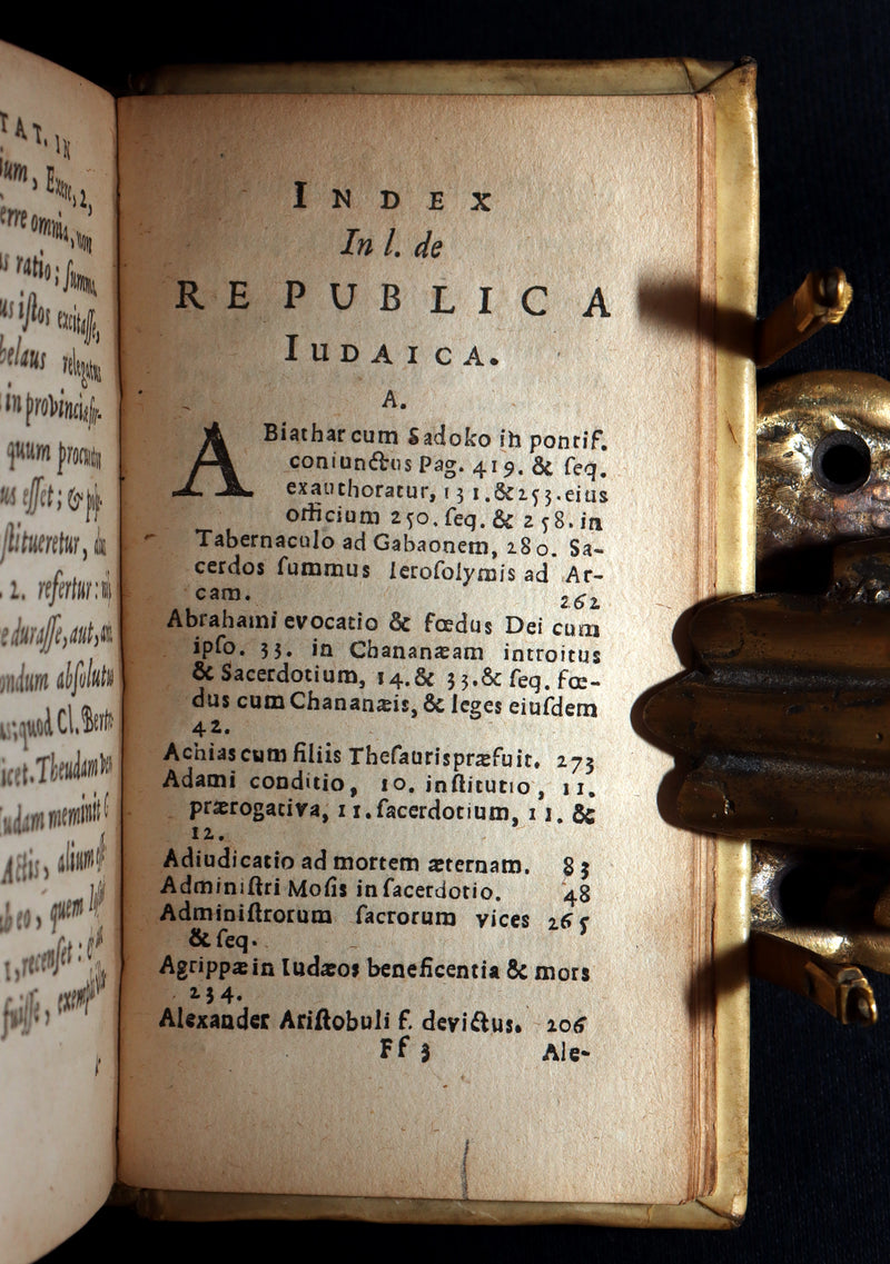 1641 Rare Vellum Book - De Republica Ebraeorum, Ancient Israel by B.C. Bertramus