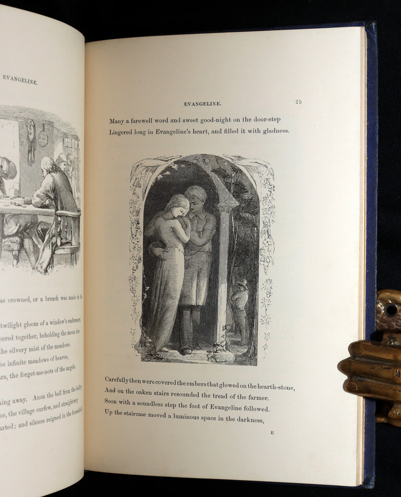 1854 Rare Victorian Book - Evangeline, A tale of Acadie by Longfellow