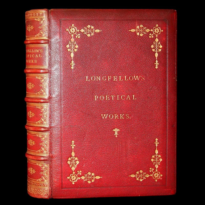 1871 Rare Book bound by Ramage - The Poetical Works of Longfellow, Illustrated