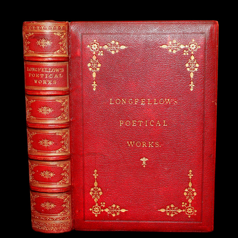 1871 Rare Book bound by Ramage - The Poetical Works of Longfellow, Illustrated