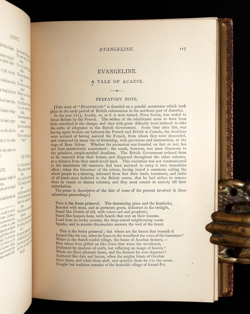 1871 Rare Book bound by Ramage - The Poetical Works of Longfellow, Illustrated