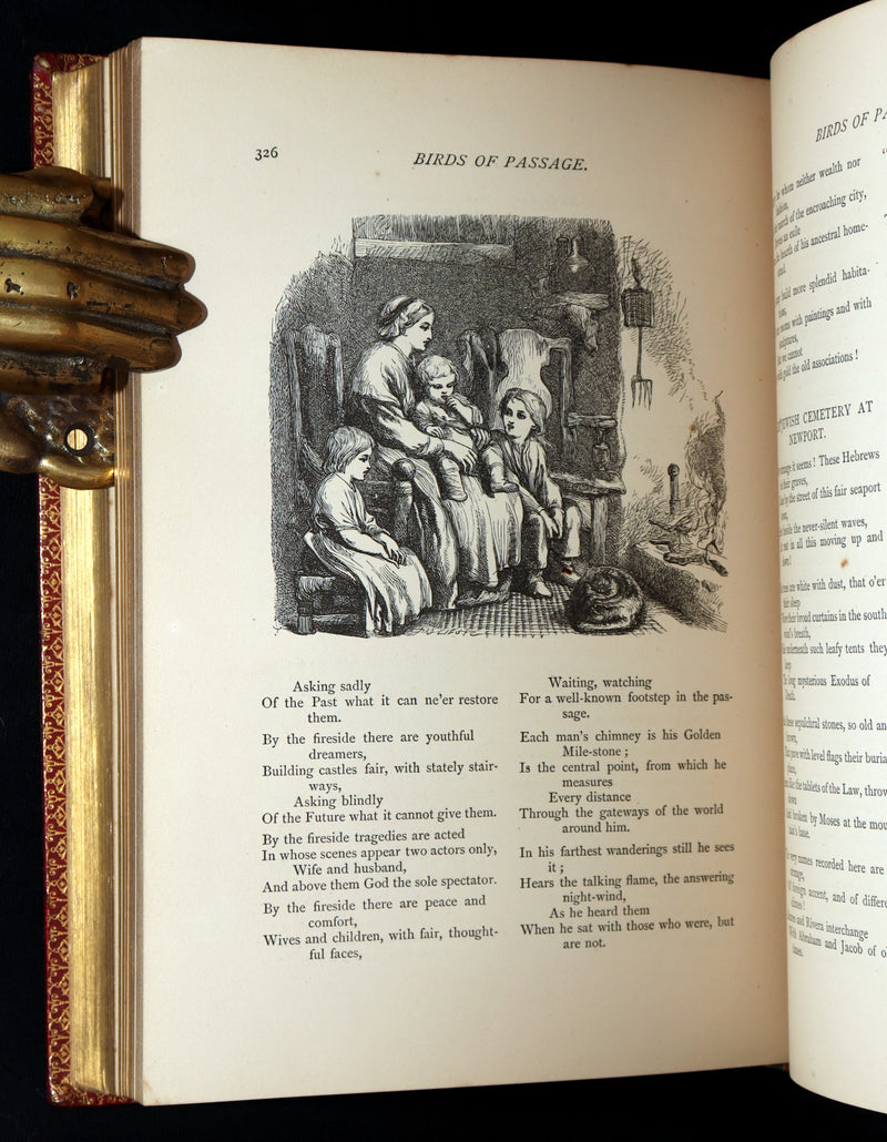 1871 Rare Book bound by Ramage - The Poetical Works of Longfellow, Illustrated