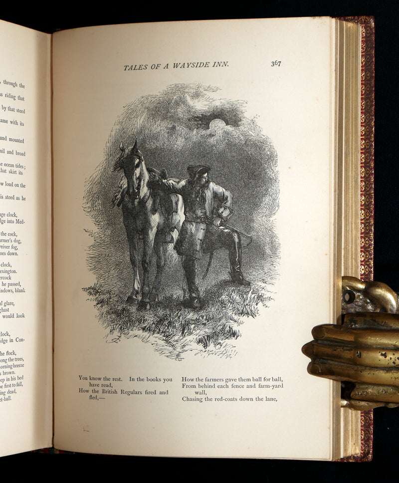 1871 Rare Book bound by Ramage - The Poetical Works of Longfellow, Illustrated