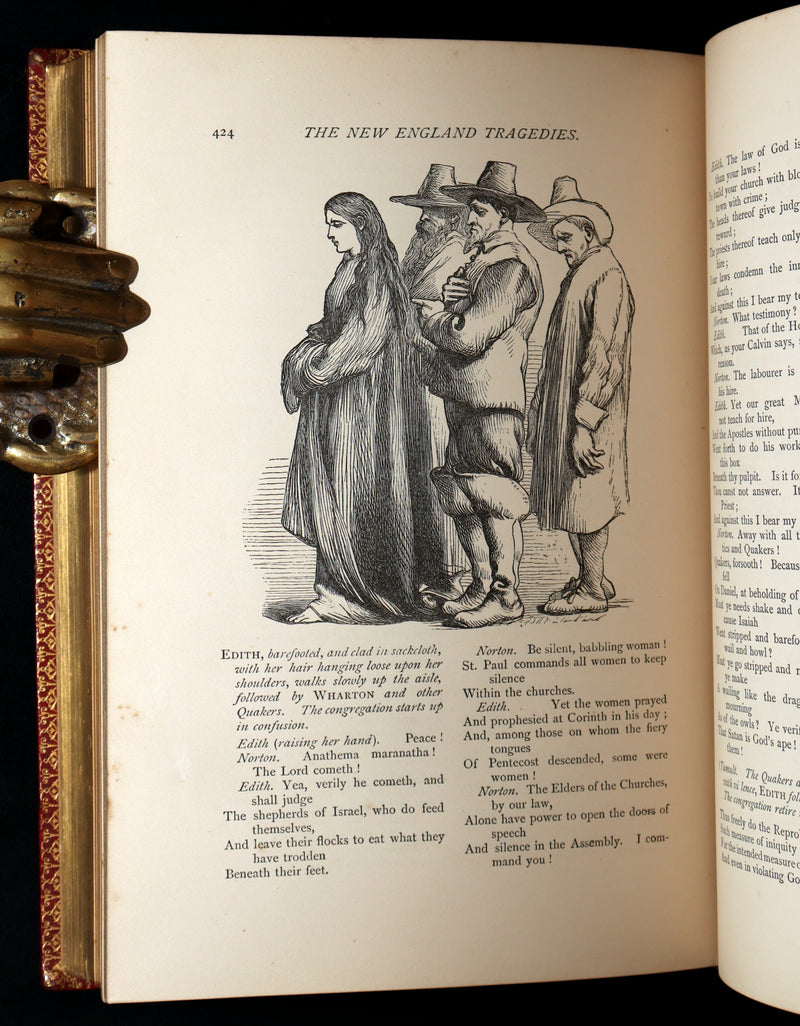 1871 Rare Book bound by Ramage - The Poetical Works of Longfellow, Illustrated