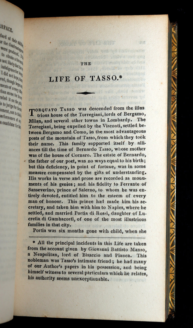 1822 Rare Book - Jerusalem Delivered; An Heroic Poem by Torquato Tasso