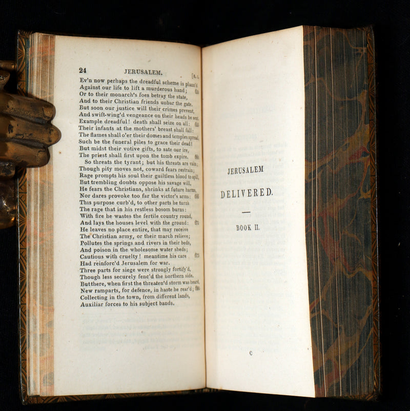 1822 Rare Book - Jerusalem Delivered; An Heroic Poem by Torquato Tasso